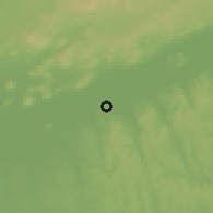 Shaded relief of the 51 km around Balatonlelle, drawn from the GMTED2010 grid