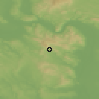 Shaded relief of the 51 km around Pilisszántó, drawn from the GMTED2010 grid