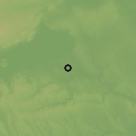 Shaded relief of the 51 km around Balatonszabadi, drawn from the GMTED2010 grid