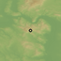 Shaded relief of the 50 km around Pilisszentkereszt, drawn from the GMTED2010 grid
