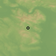 Shaded relief of the 51 km around Pilisvörösvár, drawn from the GMTED2010 grid
