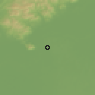 Shaded relief of the 50 km around Rakamaz, drawn from the GMTED2010 grid