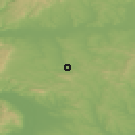 Shaded relief of the 50 km around Romhány, drawn from the GMTED2010 grid