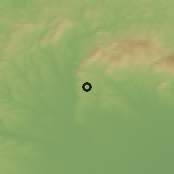 Shaded relief of the 50 km around Rózsaszentmárton, drawn from the GMTED2010 grid