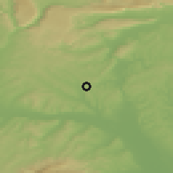 Shaded relief of the 50 km around Rudabánya, drawn from the GMTED2010 grid