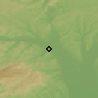 Shaded relief of the 50 km around Sajószentpéter, drawn from the GMTED2010 grid