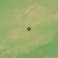 Shaded relief of the 51 km around Bánd, drawn from the GMTED2010 grid