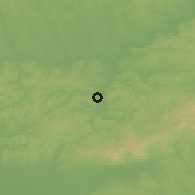 Shaded relief of the 51 km around Sásd, drawn from the GMTED2010 grid