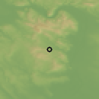 Shaded relief of the 51 km around Solymár, drawn from the GMTED2010 grid