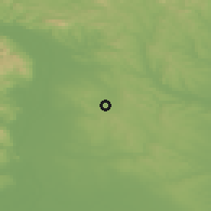 Shaded relief of the 51 km around Sülysáp, drawn from the GMTED2010 grid