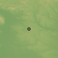 Shaded relief of the 51 km around Szada, drawn from the GMTED2010 grid