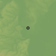 Shaded relief of the 51 km around Szedres, drawn from the GMTED2010 grid