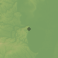 Shaded relief of the 51 km around Szekszárd, drawn from the GMTED2010 grid