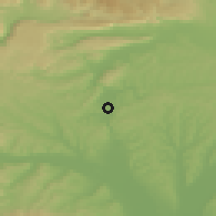 Shaded relief of the 50 km around Szendrő, drawn from the GMTED2010 grid