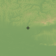 Shaded relief of the 51 km around Szentlőrinc, drawn from the GMTED2010 grid