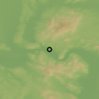 Shaded relief of the 50 km around Szob, drawn from the GMTED2010 grid