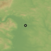 Shaded relief of the 50 km around Sződ, drawn from the GMTED2010 grid