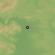 Shaded relief of the 50 km around Sződliget, drawn from the GMTED2010 grid