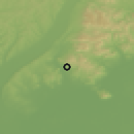 Shaded relief of the 50 km around Tállya, drawn from the GMTED2010 grid
