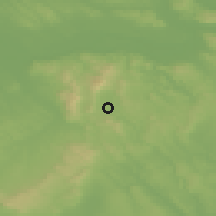 Shaded relief of the 51 km around Tarján, drawn from the GMTED2010 grid