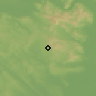 Shaded relief of the 51 km around Telki, drawn from the GMTED2010 grid