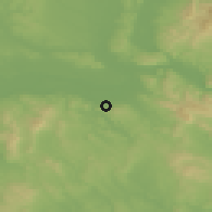 Shaded relief of the 50 km around Tokod, drawn from the GMTED2010 grid