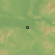 Shaded relief of the 50 km around Tokodaltáró, drawn from the GMTED2010 grid