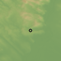 Shaded relief of the 51 km around Törökbálint, drawn from the GMTED2010 grid