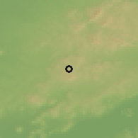 Shaded relief of the 51 km around Úrkút, drawn from the GMTED2010 grid