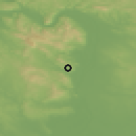 Shaded relief of the 51 km around Üröm, drawn from the GMTED2010 grid