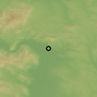 Shaded relief of the 50 km around Vác, drawn from the GMTED2010 grid