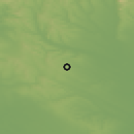 Shaded relief of the 51 km around Valkó, drawn from the GMTED2010 grid