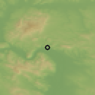 Shaded relief of the 50 km around Verőce, drawn from the GMTED2010 grid