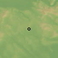 Shaded relief of the 51 km around Zsámbék, drawn from the GMTED2010 grid