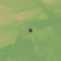 Shaded relief of the 51 km around Berhida, drawn from the GMTED2010 grid