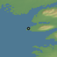 Shaded relief of the 43 km around Akranes, drawn from the GMTED2010 grid