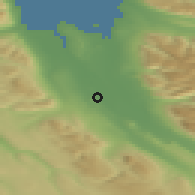 Shaded relief of the 43 km around Varmahlíð, drawn from the GMTED2010 grid