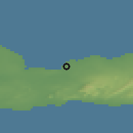 Shaded relief of the 43 km around Vogar, drawn from the GMTED2010 grid