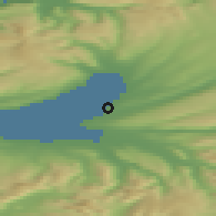 Shaded relief of the 43 km around Buðardalur, drawn from the GMTED2010 grid