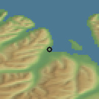 Shaded relief of the 42 km around Dalvík, drawn from the GMTED2010 grid