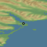 Shaded relief of the 43 km around Djúpivogur, drawn from the GMTED2010 grid