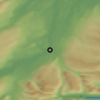 Shaded relief of the 43 km around Egilsstaðir, drawn from the GMTED2010 grid