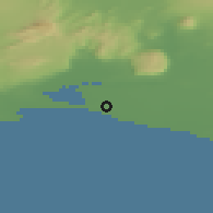 Shaded relief of the 43 km around Eyrarbakki, drawn from the GMTED2010 grid