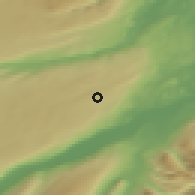 Shaded relief of the 43 km around Fellabær, drawn from the GMTED2010 grid