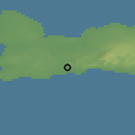 Shaded relief of the 43 km around Grindavík, drawn from the GMTED2010 grid