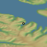 Shaded relief of the 42 km around Ísafjörður, drawn from the GMTED2010 grid