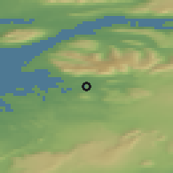 Shaded relief of the 43 km around Mosfellsbær, drawn from the GMTED2010 grid