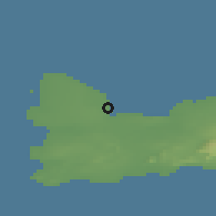 Shaded relief of the 43 km around Njarðvík, drawn from the GMTED2010 grid