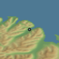 Shaded relief of the 42 km around Ólafsfjörður, drawn from the GMTED2010 grid