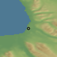 Shaded relief of the 43 km around Blönduós, drawn from the GMTED2010 grid